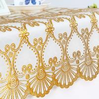 Mantel rectangular de PVC para mesa, impermeable, resistente al aceite y al desgaste, Protector de mesa Floral dorado - details 4