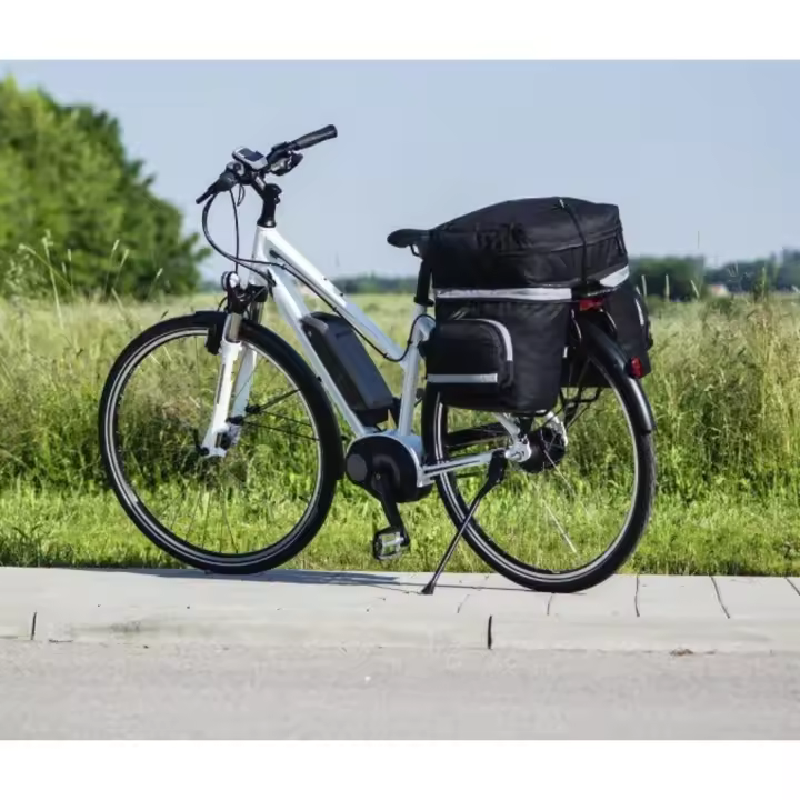 Bolsa portaequipajes Bicicleta (3 Piezas, Dos Bolsillos Laterales, Mochila extraíble, con Protector para Lluvia, 40 L), Color Negro. - 1