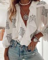 Tops cortos de verano y otoño, camisas, canalé y botones para mujer, camisa informal de manga larga con cuello en V para adultos - details 9