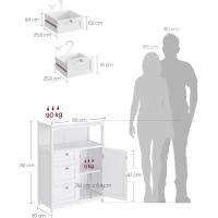 Mueble de Baño Armario de Almacenamiento con 3 Cajones Estante Regulable Tamaño 30 x 60 x 80 cm - details 2