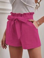 Pantalones Cortos de Verano para Mujer Algodón Transpirable, Cintura Elástica con Bolsillo, Color Sólido, Estilo Casual - details 15
