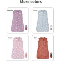 Sacos de dormir de tela de algodón para bebé, chaleco sin mangas, edredón antipatadas para niño recién nacido, saco de dormir delgado de verano con cremallera bidireccional, nuevo - details 11