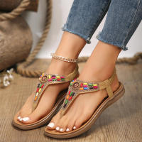 Sandalias Planas de Estilo Bohemio para Mujer Sandalias de Gladiador con Clip - details 2