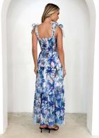 2025 Primavera/Verano ropa de mujer tirando de la correa de cintura elástica gran Swing vestido largo estampado falda niños - details 0