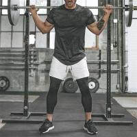 Camiseta deportiva de cuello redondo para hombre, camisa de entrenamiento de malla transpirable de secado rápido, ajustada, mang - details 3