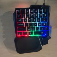 K5 teclado de una sola mano deslumbrar color sensación mecánica periféricos informáticos convertidor de pollo teclado de juegos se aplica - details 9