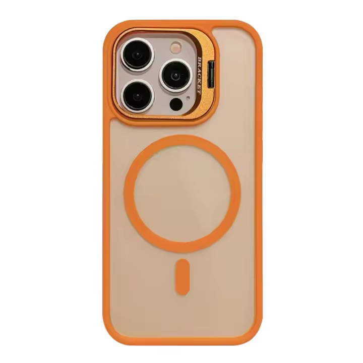 Funda magnética de lujo con soporte de anillo de Metal a prueba de golpes para MagSafe iPhone 15 14 13 12 Pro Max Protector de lente de vidrio cubierta transparente - 1