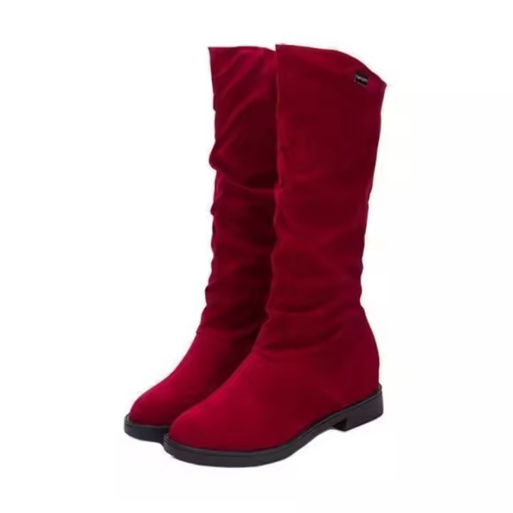 Ots de tacón informal de media varilla para mujer, punta redonda, terciopelo mate, otoño e invierno, nuevo - 1