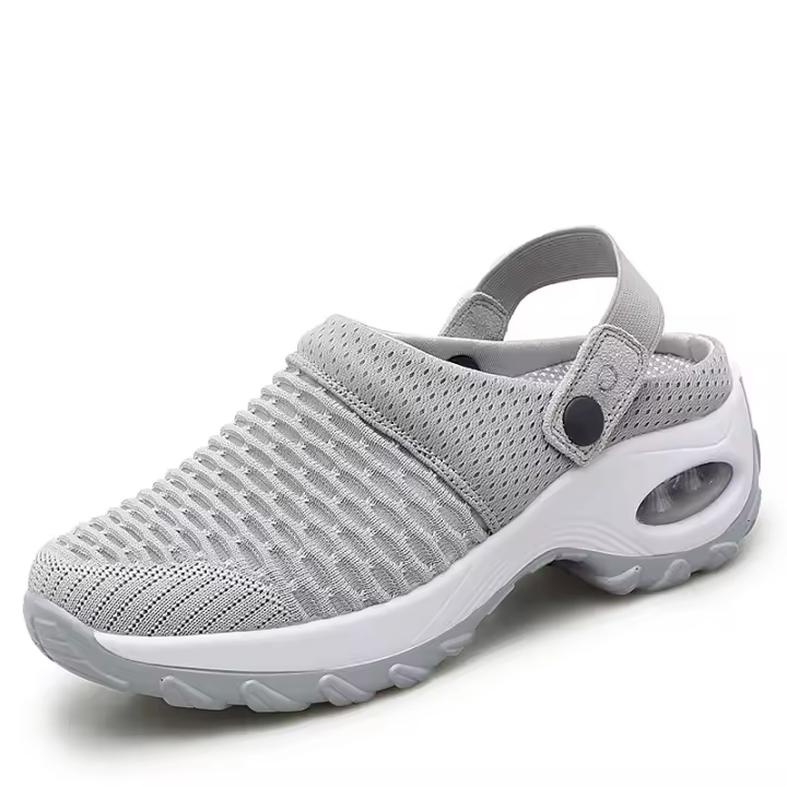 Atos de malla transpirable sin cordones para mujer, cuñas cómodas y cojines de aire, zapatillas elegantes b - 1