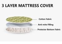 Funda de colchón acolchada suave de algodón puro, Protector de almohadilla de cama personalizado, antibacteriano, tamaño King, no incluye funda de almohada - details 5