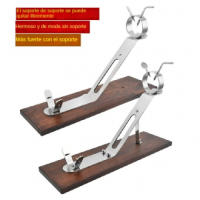 Estante de jamón dedicado Acero inoxidable304Accesorios de madera maciza importtada Zócalo vino Show Stand - details 2