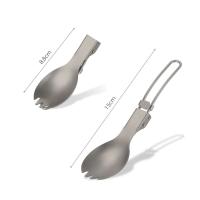 Vajilla plegable de titanio pulido mediano Lixada Spork, utilizada para cenas al aire libre, VIES, camping, mochilas - details 22