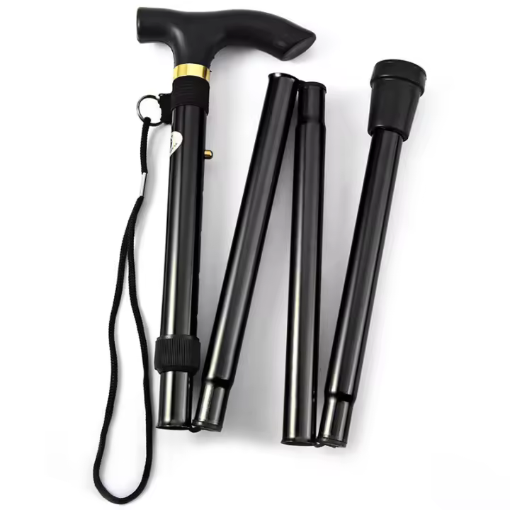 Bastón ligero y plegable, altura ajustable, bastón de Trekking con punta de goma, perfecto para senderismo. - 1