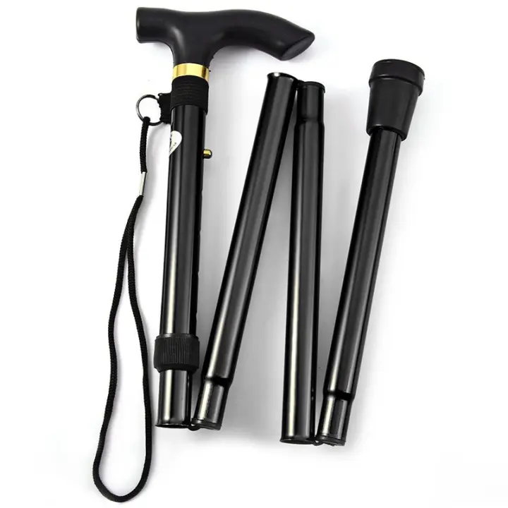 Bastón de Trekking plegable ligero y resistente, altura ajustable, punta de goma para un agarre mejorado, Ideal para exteriores cómodo - 1