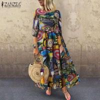 Dre plisado para mujer, Dre largo estampado, túnica de manga 3/4, otoño y verano, - details 4