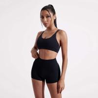 Sujetador cruzado de Color sólido para mujer, Top deportivo ajustado suave de alta resistencia, ropa interior de entrenamiento integral para gimnasio y Yoga con almohadilla para el pecho - details 5