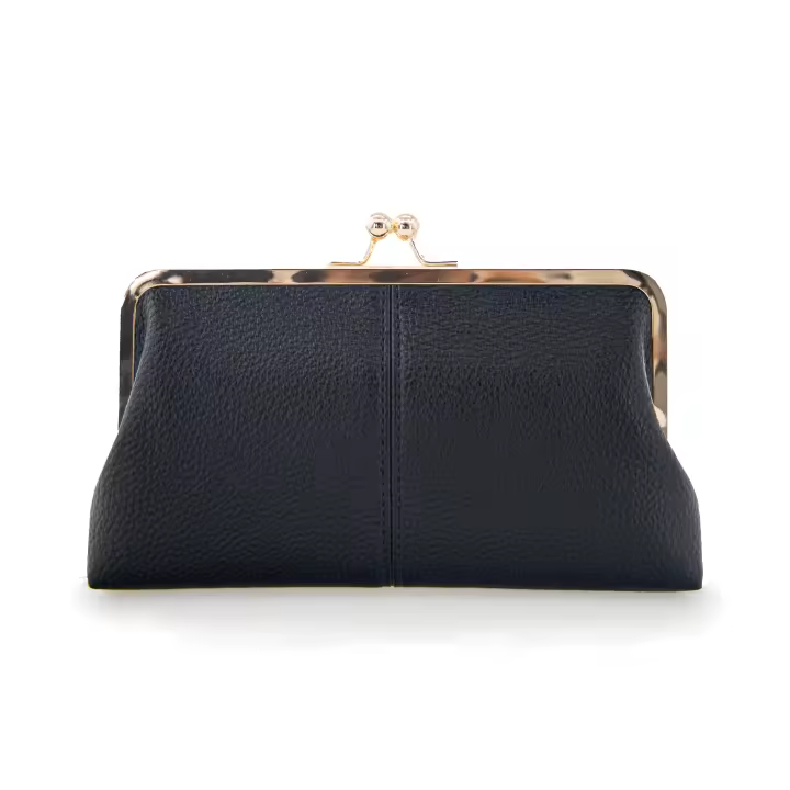 Elegante Cartera Suave para Mujer Plegada Doble RFID Bloqueante Monedero de Uso Diario con Cierre de Boca y Llave de Beso - 1