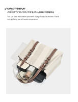 Nuevos bolsos de mujer de gran capacidad con diseño en contraste, bolsos de hombro con empalme casual y versátil, bolsas de mensajero de lona. - details 3