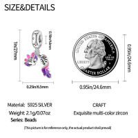 Encantos de Plumas de Plata Esterlina S925 para Mujeres Regalo de Joyería Fina para Cumpleaños Ajustables a Pulseras Originales de 3mm DIY con Zirconia - details 21