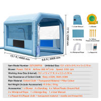 Cabina de pintura inflable SucceBuy, cabina de pintura inflable. Equipado con potentes sopladores y sistema de filtro de aire. - details 5