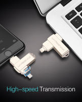Disco de Memoria USB WANSENDA de Metal 256GB 128GB 64GB 3.0 para iPhone 14 Pro/13/12/11/XR. Pen Drive OTG con Interfaz Hardware Lightning Diseño de Rotación - details 12