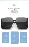 Gafas de Sol Grandes Marcos sin Marco Corte de Oceanos Adelgazantes UV400 - details 14