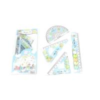 4 unids/set lindo unicornio animal regla recta transportador estudiantes matemáticas geometría reglas triangulares de plástico conjunto niños papelería regalo - details 4