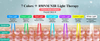 Terapia de luz roja para la cara, terapia de luz con máscara LED de 7+1 colores, 850 NM infrarrojo cercano, máscara de terapia de luz roja recargable portátil, antienvejecimiento para el hogar y los viajes - details 2