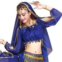 Tops brillantes con cuentas de lentejuelas en el vientre, disfraces de baile sexys, disfraces con flecos para festivales, discotecas, fiestas, Tailandia, India y Arabia - details 4