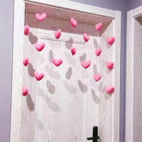 Cortina De Corazón Rosa Para Niñas Decoración De Habitación Cortina Divisoria Con Borlas Y Diamantes Para Sala De Estar Moderna Cortina Translúcida De Poliéster - details 7