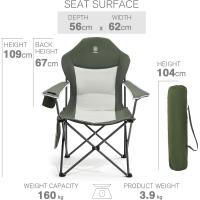 Silla de Camping Alta de 150kg Plegable, Resistente, Silla de Jardín con Bolsillo y Vasos - details 31