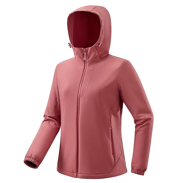 Chaqueta de forro polar LNGXO para mujer impermeable y cálida con capucha para senderismo acampar escalada esquí en invierno tipo de cierre con cremallera - 1