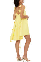 Vestido de vacaciones casual suelto con tirantes de satén nuevo europeo y americano de primavera verano 2025 para mujeres. - details 7