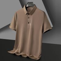 Polo de manga corta de Color sólido para hombre, Top elástico cómodo y transpirable, recién llegados, estilo informal de negocios - details 3