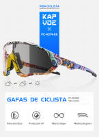 Kapvoe-gafas de sol fotocromáticas para ciclismo, lentes deportivas para bicicleta de montaña y carretera, unisex - details 0