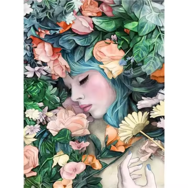 Pintura moderna Ruopoty 40x50cm en lienzo con Marco de Mujer Rosa para Decoración del Hogar Regalo de Arte de Pared DIY con Números Kit de Pintura - 1