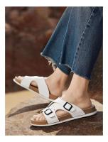 Nuevas sandalias deslizantes, zapatos planos con punta redonda, suela suave y gruesa, zapatillas en espiga, zapatillas con hebilla de cinturón para hombre - details 15