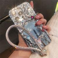 Cordón para teléfono móvil con diamantes de imitación, cuerda colgante ostentosa, correa para la muñeca, cordón de diamante de mano brillante, adornos colgantes - details 1