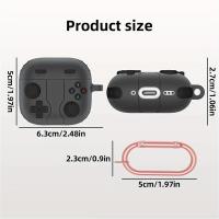 Funda protectora de silicona para AirPods 4 2024, diseño de controlador de juego, mosquetón antipérdida incluido, cubierta a prueba de golpes para auriculares - details 5