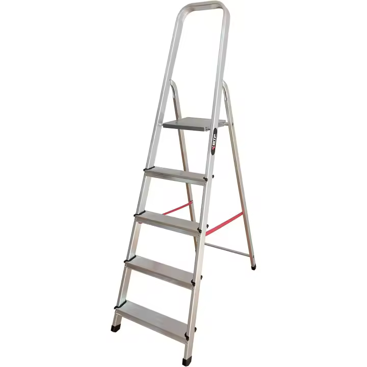 Escalera Plegable de Aluminio 5 Peldaños Portátil y Plegable Hecho en Europa - 1