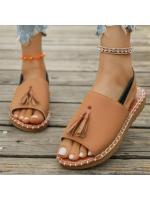 Sandalias planas para mujer, deslizantes, con puntera abierta, cómodas, antideslizantes, para caminar, ligeras, elegantes, sandalias de corcho, suela suave, para exteriores - details 3