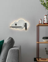 TOMAXIN lámpara de pared LED Cloud, foco de lectura de cabecera, Simple, dormitorio, estudio, Hotel, lámpara de pared con estante giratorio - details 0