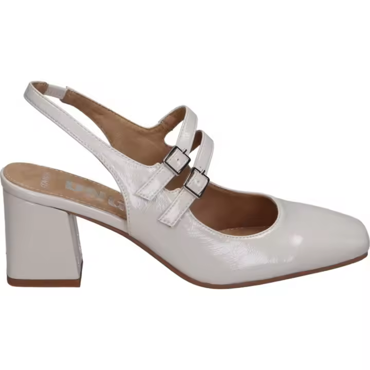 D'ANGELA |   Sandalias de Tacón D'Angela para Mujer – Sandalias de Fiesta en Color Blanco Hielo – Sandalia Evento con Doble Cierre de Hebilla – Tacón Medio y Cómodo – Alta Calidad – Boda – Modelo DKO28151 - 1