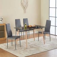 Sillas de Comedor Juego de 4 Sillas de Metal para Cocina, Silla de Mesa Comoda Silla con Asiento Tapizado, Negro - details 153