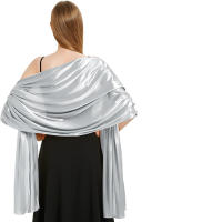 Mantón Mujer Fiesta Seda Boda Pashmina Bufanda Elegante Pañuelo Vestido Ceremonia Vida Nocturna 200x70cm - details 0