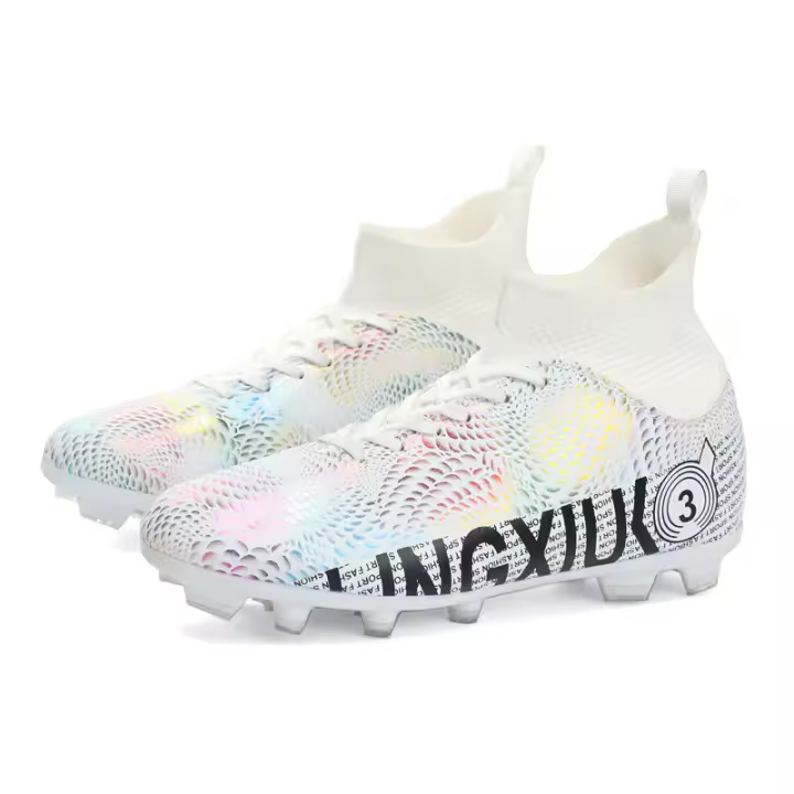 Parte superior alta transpirable, cómodos y antideslizantes, zapatos de juego profesional para entrenamiento en césped, zapatos de fútbol. - 1