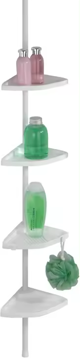 Wenko Stand WC-Garnitur Noble - WC-Bürstenhalter, Stahl, 20 x 74 x 15 cm, cromado/blanco - 1