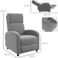 Sillón Relajable Manual Almohada de Lino Sintético Respaldar Alto Carga de 120kg - details 2