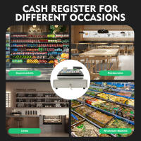 Caja registradora electrónica Sistema inglés Pantalla LED dual con 48 teclas Función de reconocimiento de billetes Caja registradora POS para restaurante minorista Supermercado - details 1