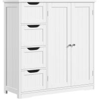 Armario de Baño de Suelo Mueble Auxiliar Comodo con 4 Cajones Estante Ajustable 81x30x83 cm Blanco - details 0